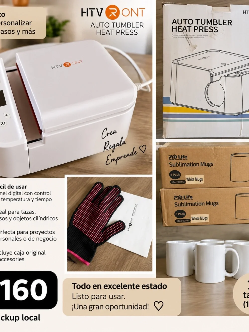 Auto Tumbler Heat Press - White